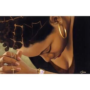 Time Well Spent (Female) Framed Religious Black Art by Henry Lee Battle